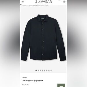 Zanone Black‎ Casual Button Down Shirt with Long Sleeves